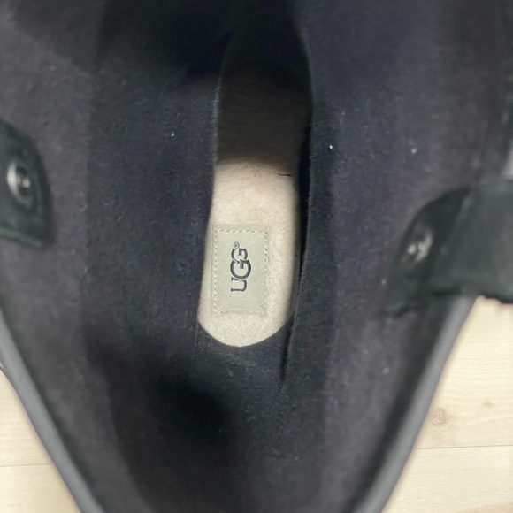 UGG Womens 9 Stefana Tall Rain Boot Black/Brown Tweed Waterproof Rubber *Flaw - Picture 4 of 16